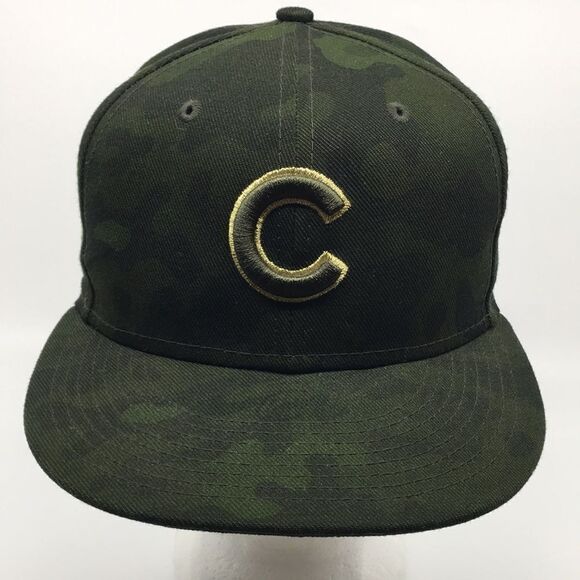 New Era Chicago Cubs Armed Forces Memorial Day Camo 59FIFTY Fitted Hat Sz 7 - Picture 1 of 16